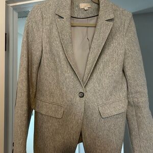LOFT Gray Herringbone Blazer